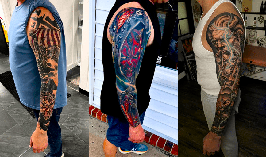 Black Rose and Dagger Tattoo